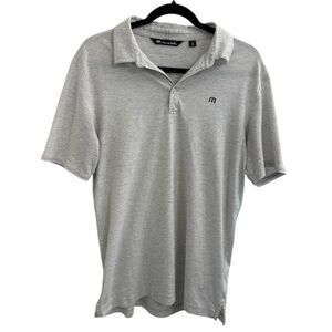 Travis Mathew Light Gray With Maroon Embroidery Men’s Polo Size Medium